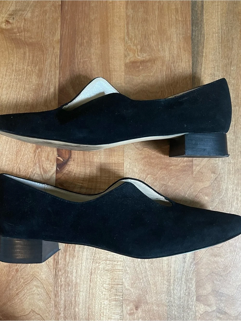 Adrienne Vittadini Black Suede Oxford Sculptural Flats Shoes Whimsigoth Size 8